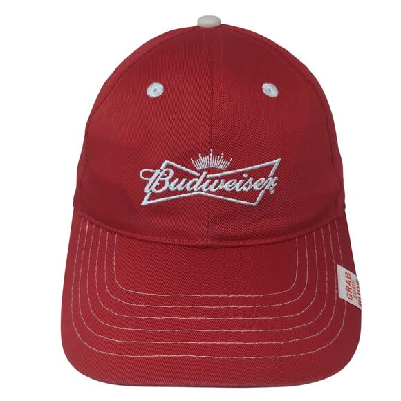 Budweiser Grab Some Buds Strapback Baseball Cap Red OS Adjustable K-Products - Picture 1 of 10